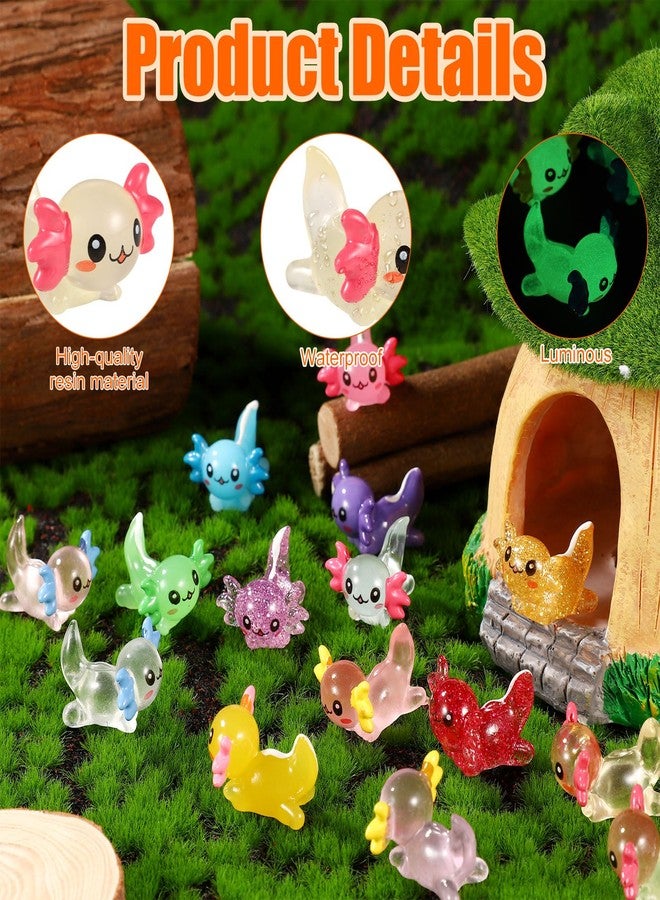 XIHIRCD 24 قطعة من مجسمات الأكسولوتل الصغيرة المصنوعة من الراتنج، 3 أشكال، مجسمات صغيرة مصغرة للأكسولوتل، ألعاب زينة مطاطية صغيرة للأكسولوتل، حيوانات صغيرة لتزيين الأعمال اليدوية والحدائق والمناظر الطبيعية وبيوت الدمى ونباتات الأصص. - Image 4